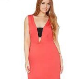 FOREVER 21+ red black front cut out dress size 3X